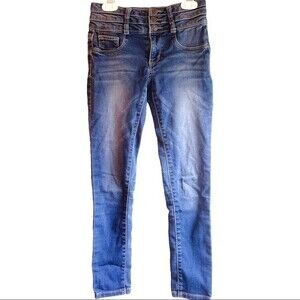 Mudd Girls Three Button Dark Blue Denim Jeggings 10